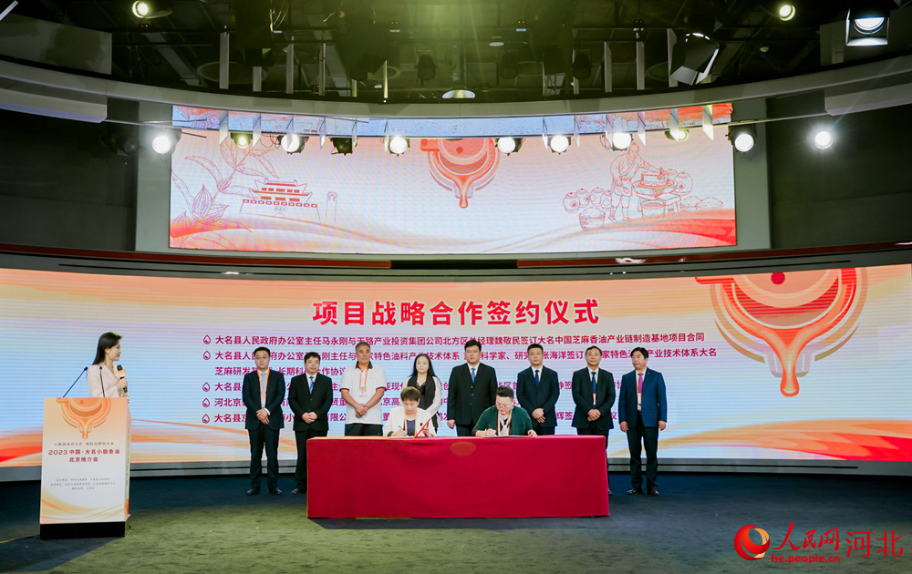 2023中國·大名香油推介會上進行合作簽約儀式。 周博攝