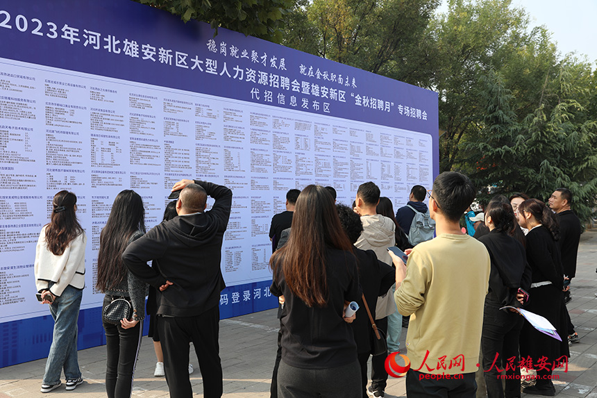 2023年河北雄安新區(qū)大型人力資源招聘會暨雄安新區(qū)“金秋招聘月”專場招聘會現(xiàn)場。 人民網(wǎng)記者 李兆民攝
